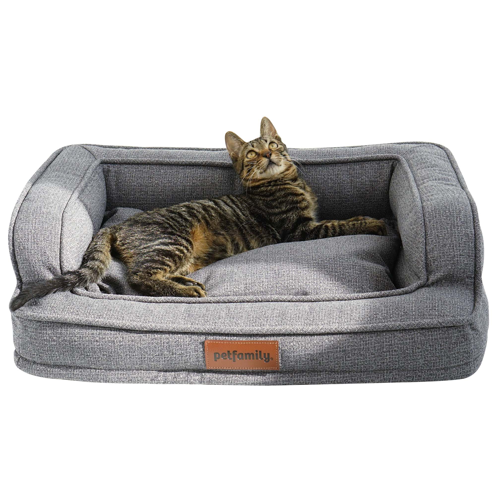 Luxury Dog Bed Cat Bed Pet Bed (Small 26" x 20" Up to 30 lb, Grey)