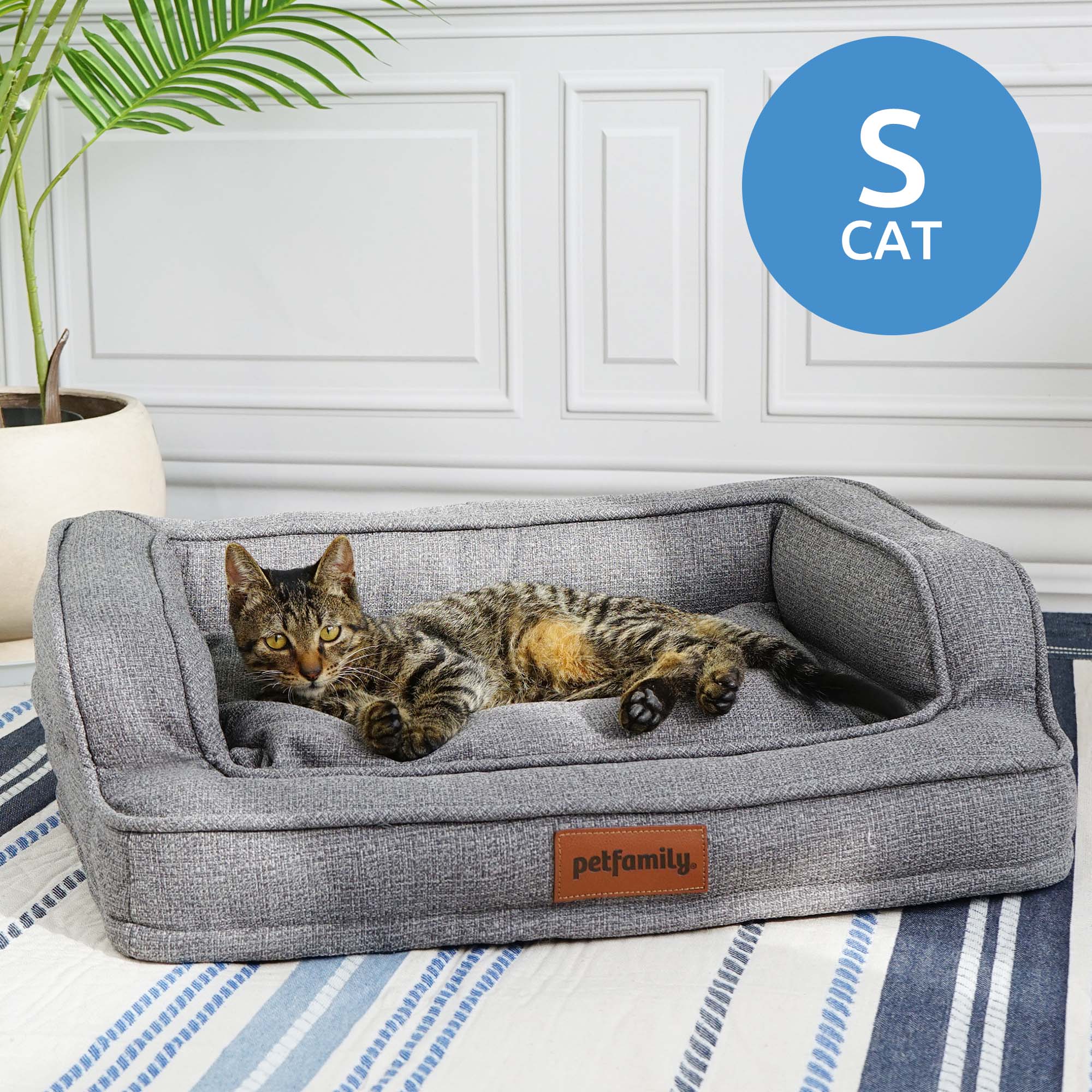 Luxury Dog Bed Cat Bed Pet Bed (Size Large 34" x 24" Up to 60 lb, Gray)