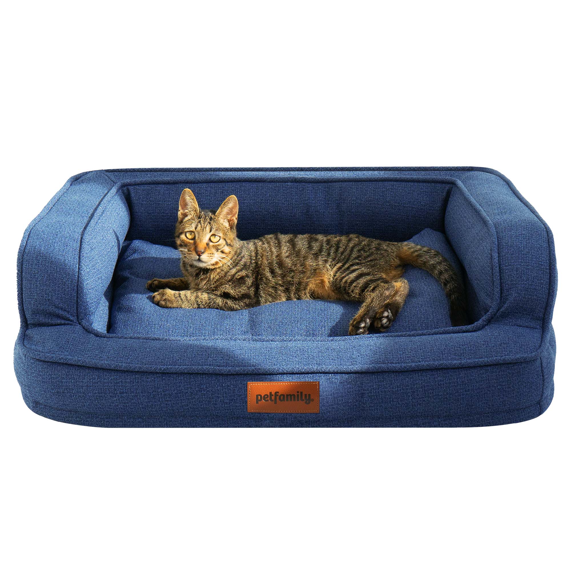 Luxury Dog Bed Cat Bed Pet Bed (Large 34" x 24" Up to 60 lb, Navy)
