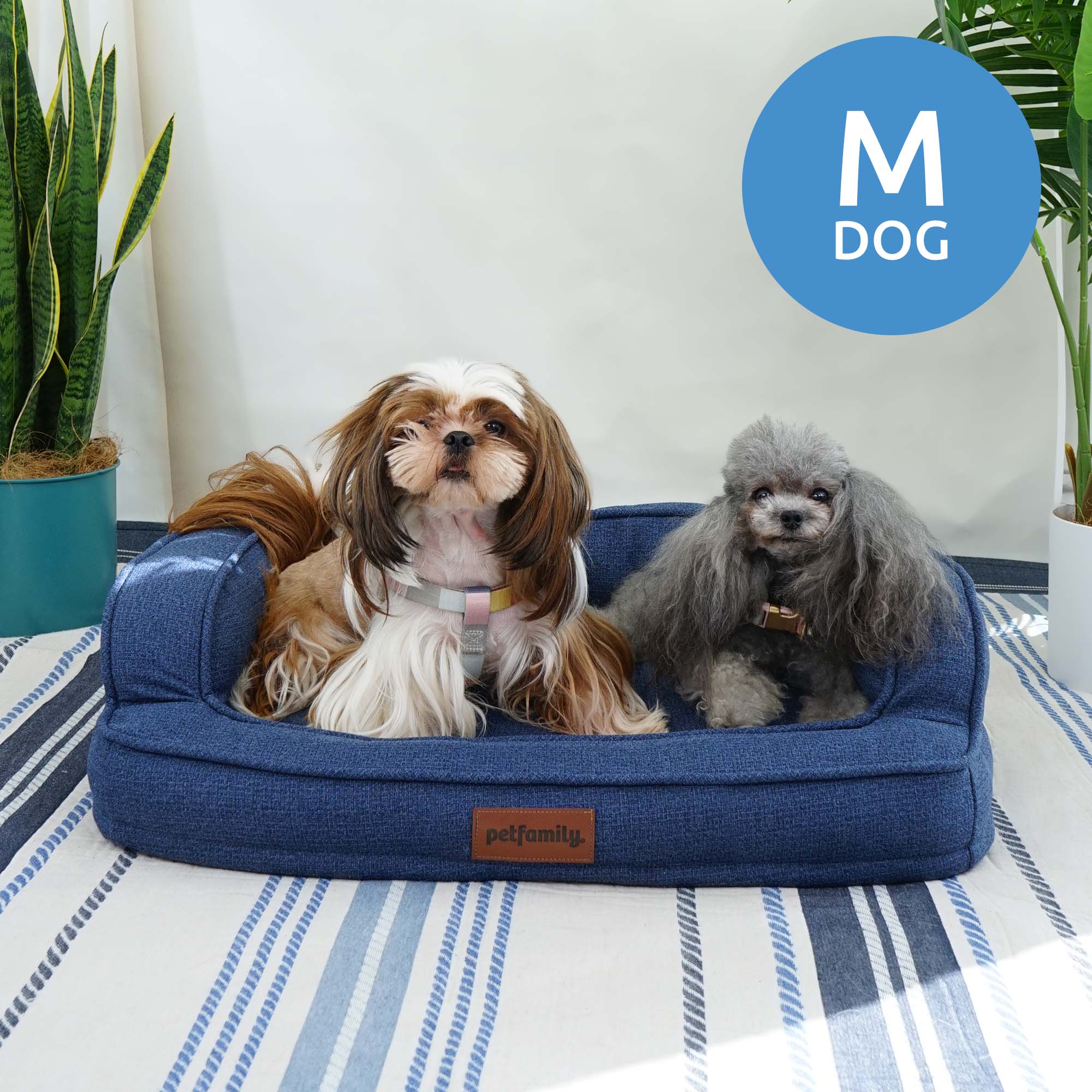 Luxury Dog Bed Cat Bed Pet Bed (Large 34" x 24" Up to 60 lb, Navy)