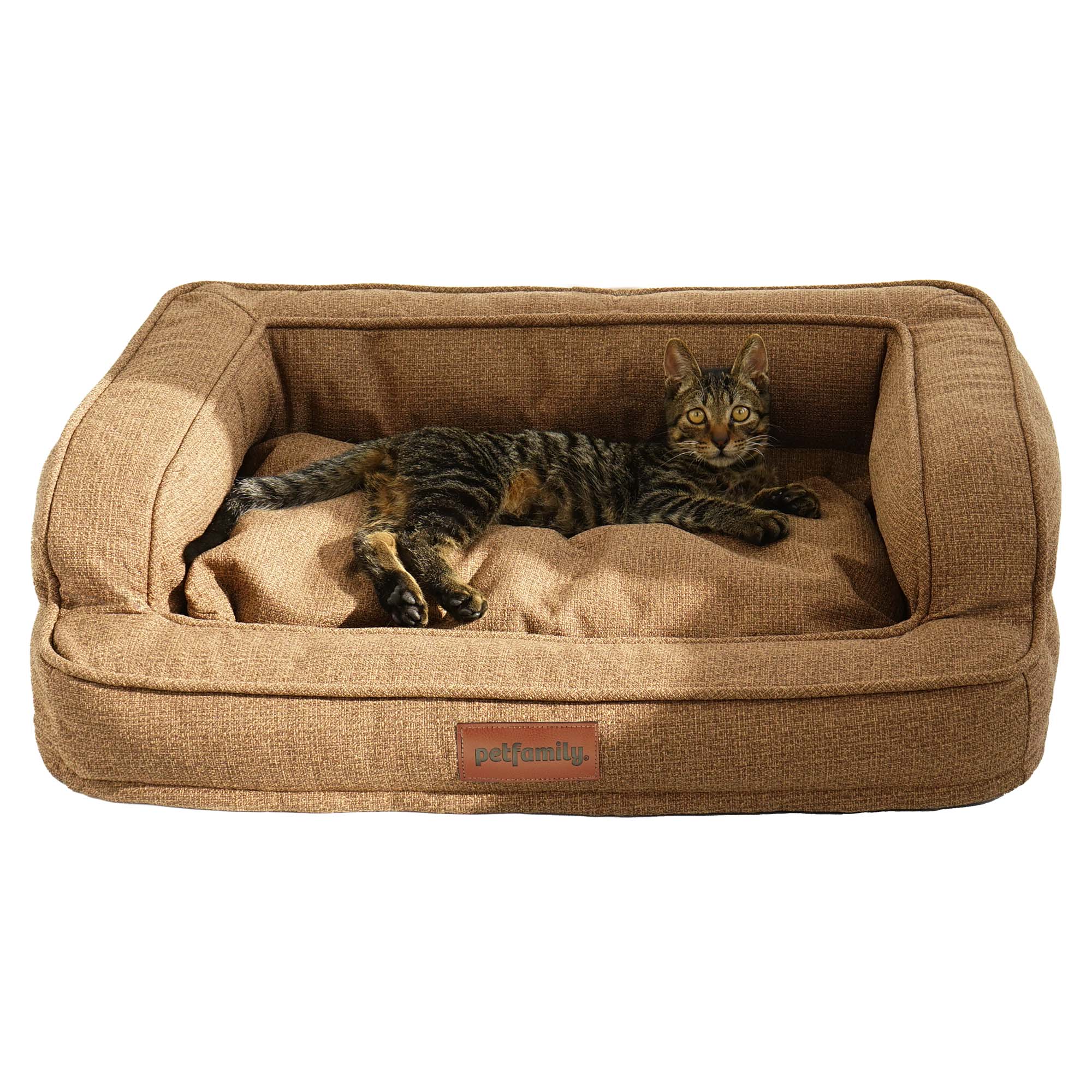 Luxury Dog Bed Cat Bed Pet Bed (Large 34" x 24" Up to 60 lb, Brown)