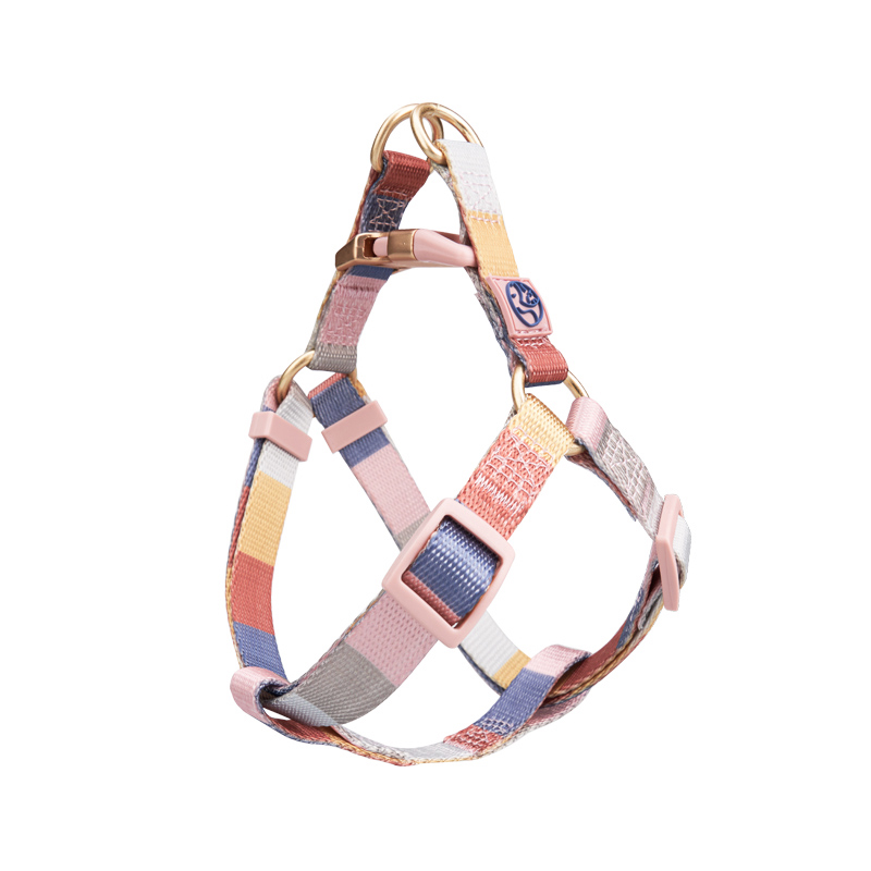 Morandi Multi-color Adjustable Nylon Dog Harness (Size Medium, Girth 17.3" - 25.2", Width 0.75")