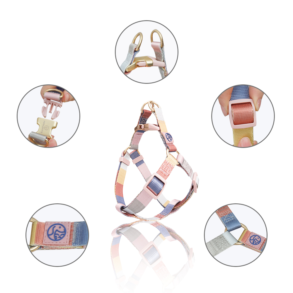 Morandi Multi-color Adjustable Nylon Dog Harness (Size Medium, Girth 17.3" - 25.2", Width 0.75")