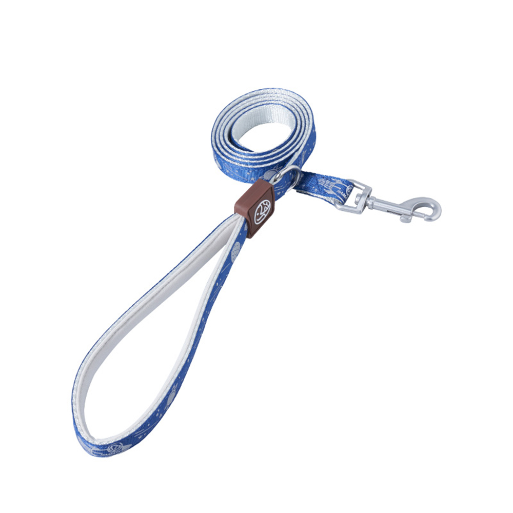 Blue Galaxy Pattern Space Themed Reflective Coating Nylon Dog Leash (Size Medium, Length 48", Width 0.75")