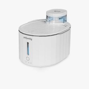 2.5 L Corded Pet Water Fountain, White & Green
