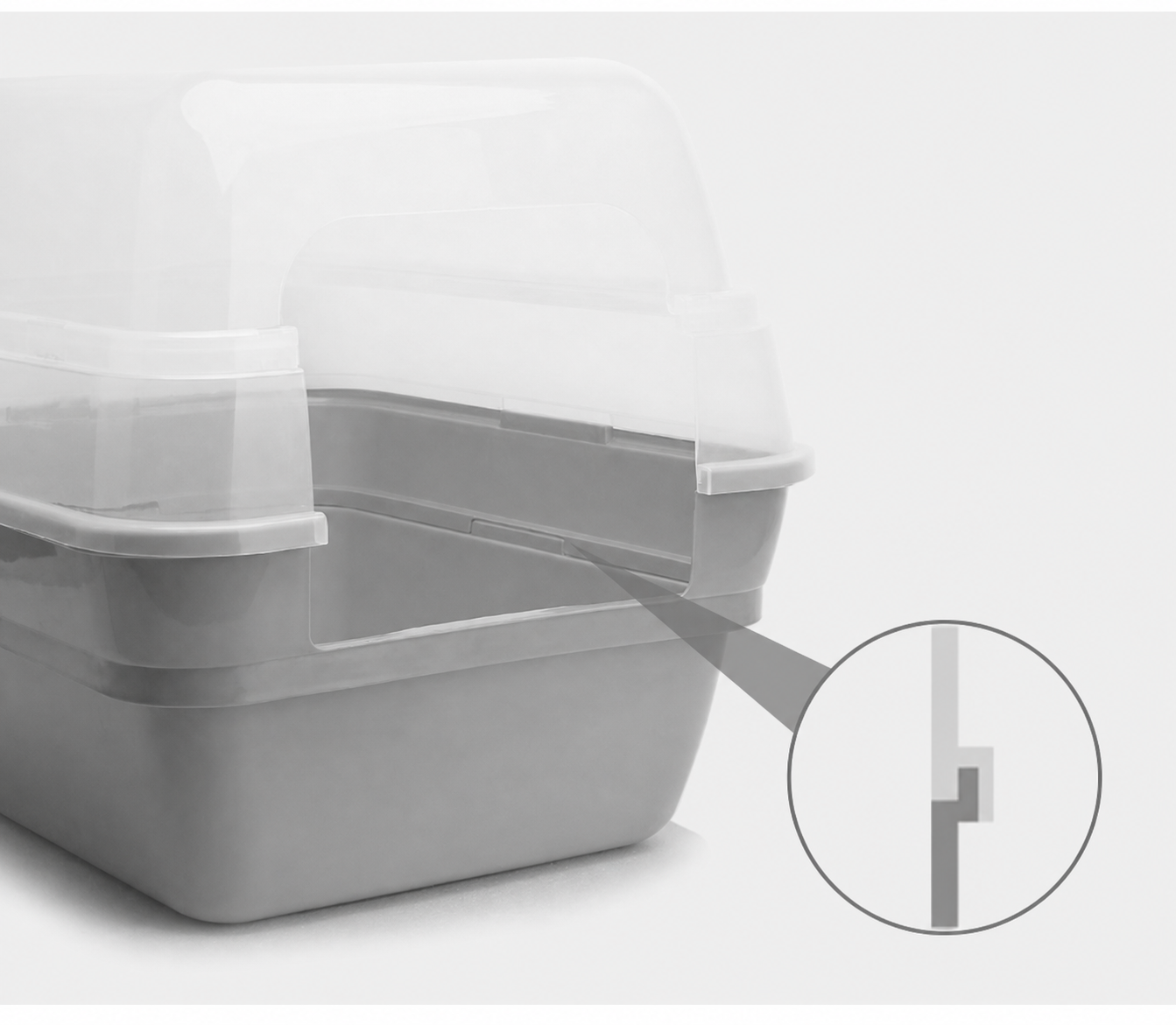 Gray Space Capsule Cat Litter Box